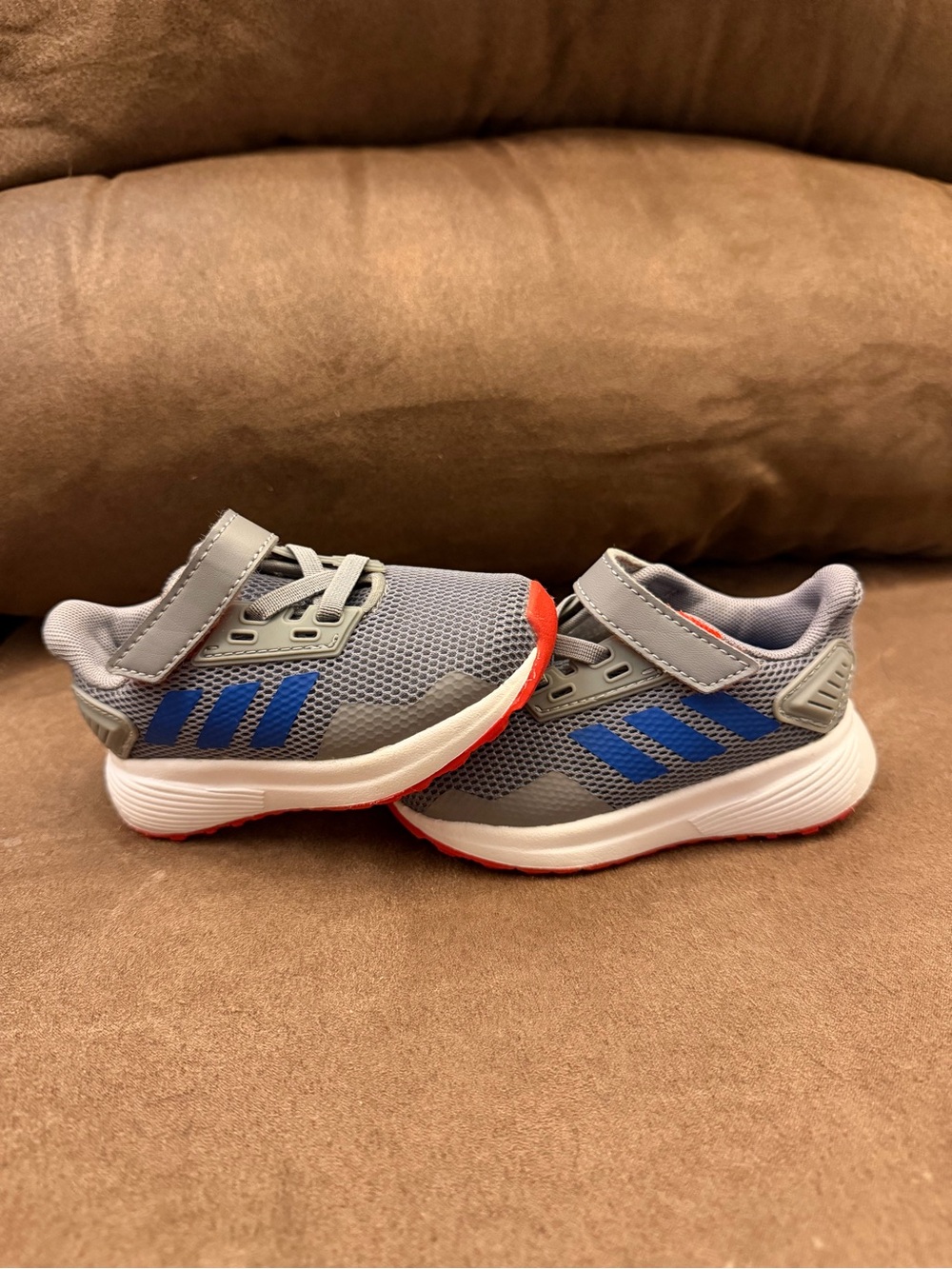 Toddler Adidas Grey and Blue Athletic Sneakers
